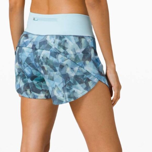 Lululemon Speed Up Short Long *4" Updated Fit City Shadow Alpine White Multi - Picture 7 of 7